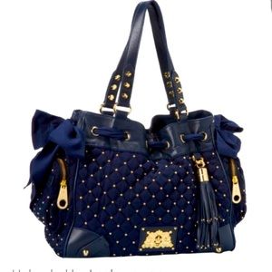 🦄 💙JUICY COUTURE RARE Y2K QUILTED DAYDREAMER NAVY BLUE STUDDED NEW WITH TAGS